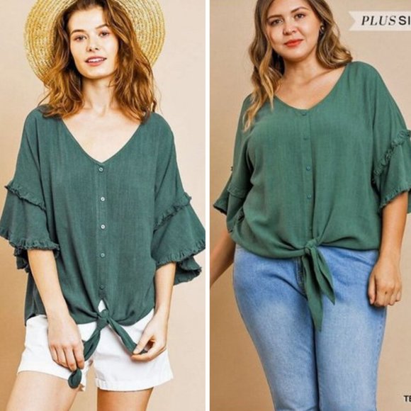 Umgee Tops - Umgee Linen Bohemian Top